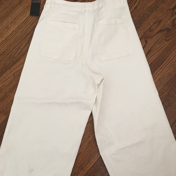 Eloqui White Denim High Waist Crop Jean - Picture 3 of 3